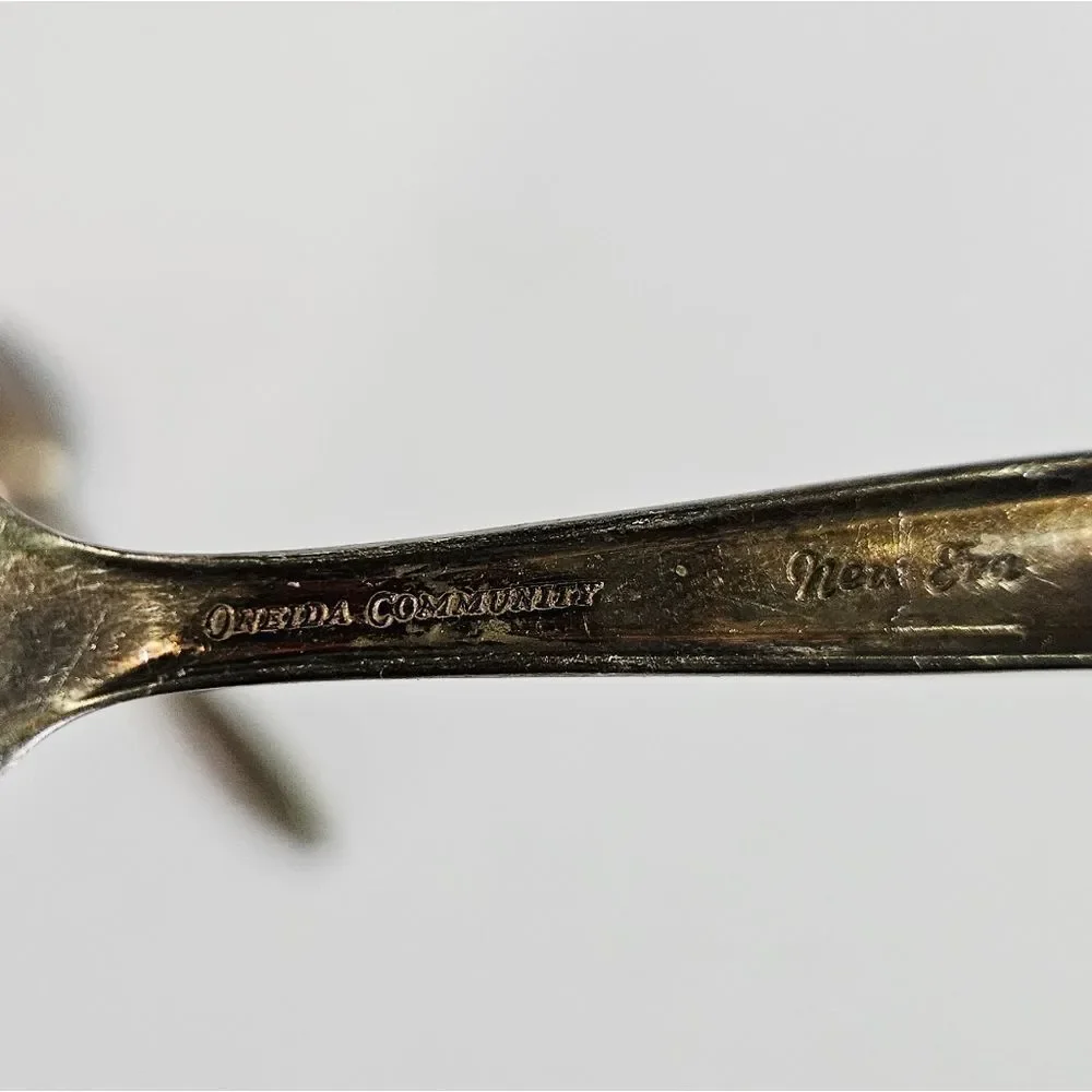 Antique Oneida New Era Community Plate Silver Children's Baby Spoon & Fork Set